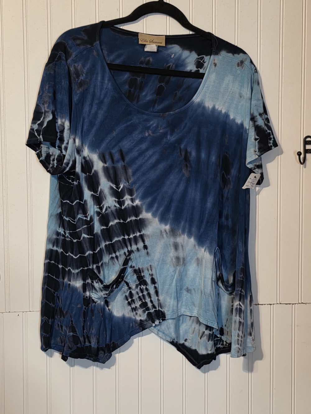 NWT Blue Tie-Dye Short Sleeve Women’s Top Sz 1x